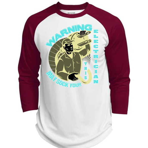 Warning Electrician T Shirt, I Love Electrician T Shirt, Awesome T-Shirts  (Polyester Game Baseball Jersey)