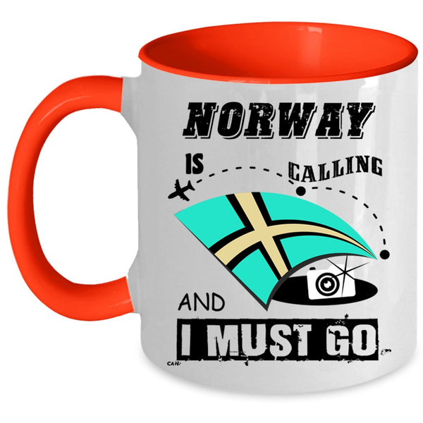Awesome Traveler Coffee Mug, Norway Is Calling And I Must Go Accent Mug