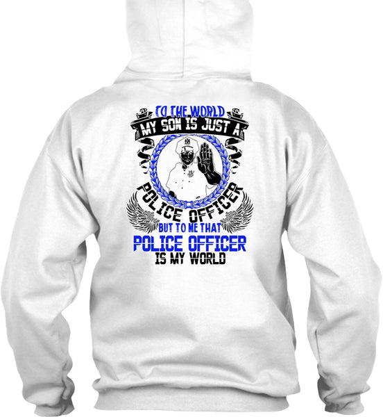 Police Officer Is My World T Shirt, I Love Police T Shirt