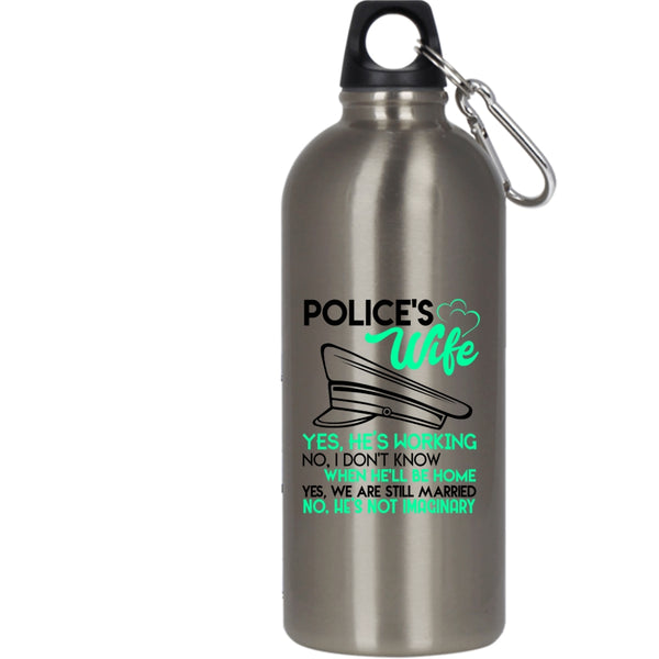 Police's Wife 20 oz Stainless Steel Bottle,Cute Gift For Police's Wife Outdoor Sports Water Bottle