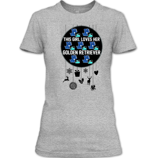 This Girl Loves Her Golden Retriever T Shirt, Merry Christmas Gift T Shirt