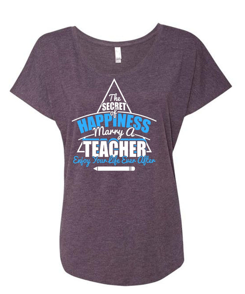 Marry A Teacher T Shirt, Being A Teacher T Shirt, Cool Shirt (Ladies' Triblend Dolman Sleeve)