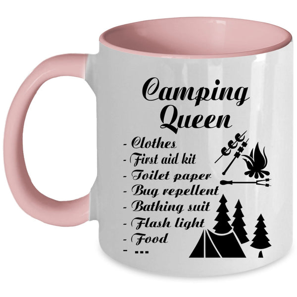 Funny Gift For Camping Mom Coffee Mug, Camping Queen Accent Mug