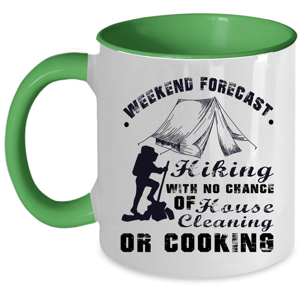 Outdoor Coffee Mug, Weekend Forecast Hiking Accent Mug