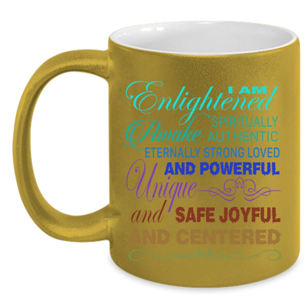 Funny Yoga Coffee Mug, I Am Enlightened Spiritually Accent Mug