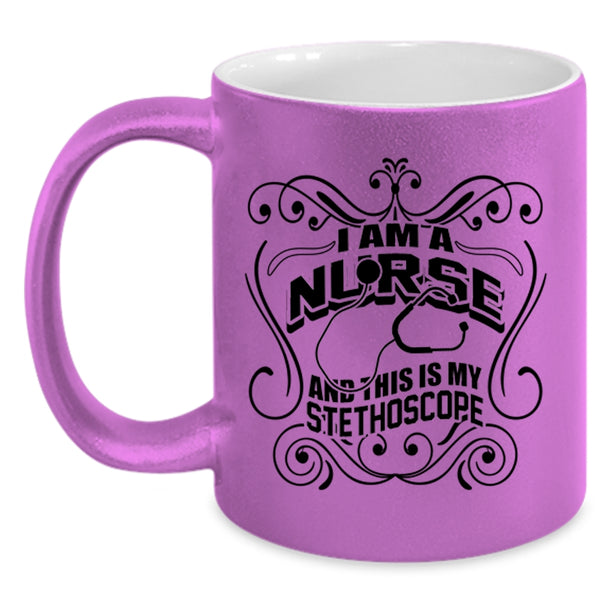 This Is My Stethoscope Coffee Mug, I Am A Nurse Accent Mug