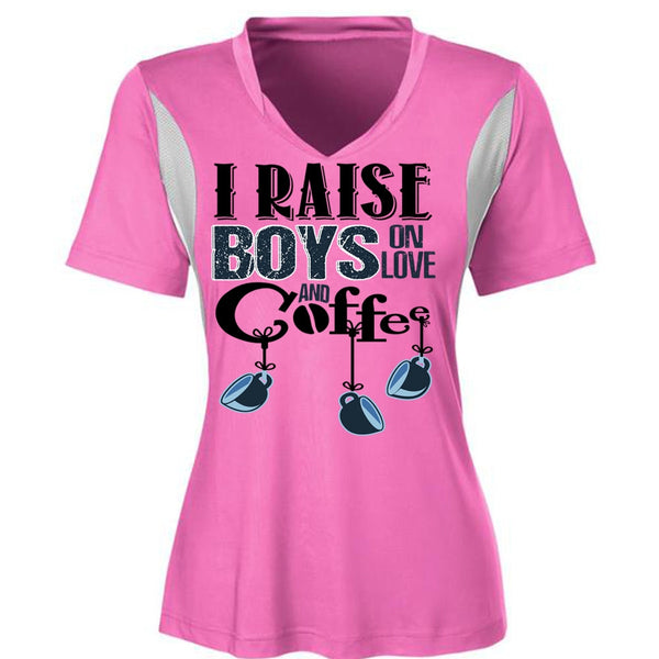 I Raise Boys On Love Ans Coffee T Shirt, I Love Coffee T Shirt, Awesome T-Shirts