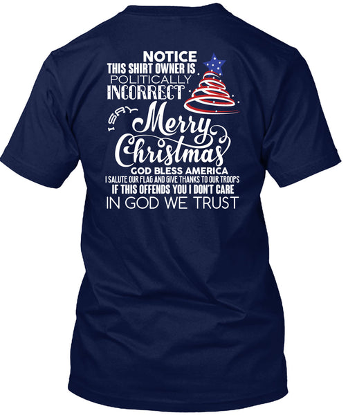 Merry Christmas T Shirt, God Bless America T Shirt