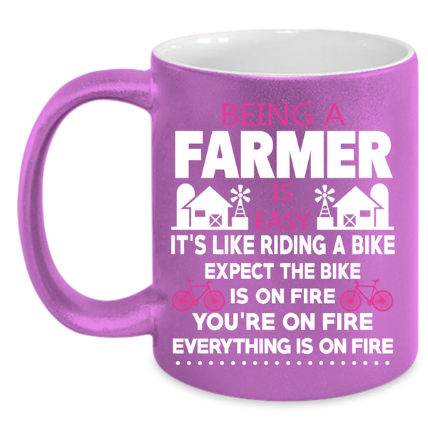 Being A Farmer Is Easy Coffee Mug, Cool Farmer Coffee Cup