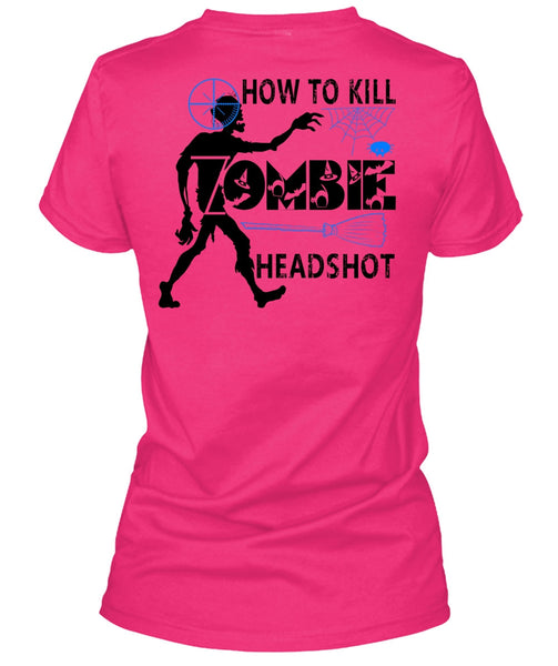 How To Kill Zombie Headshot T Shirt, Wait For Halloween T Shirt