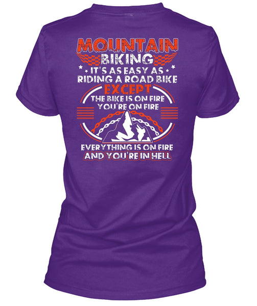 Mountain Biking T Shirt, Riding A Road Bike T Shirt