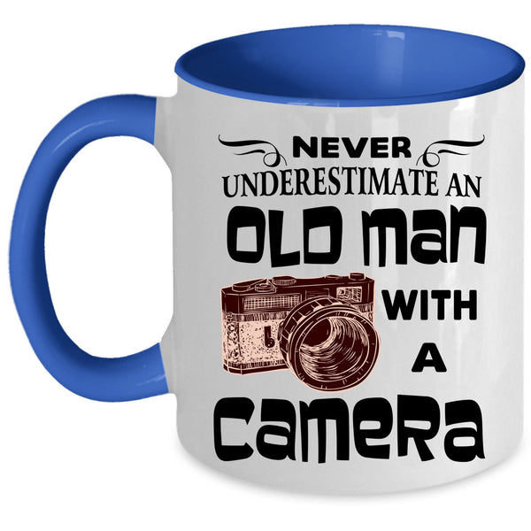 Awesome Grandpas Coffee Mug, Old Man With A Camera Accent Mug