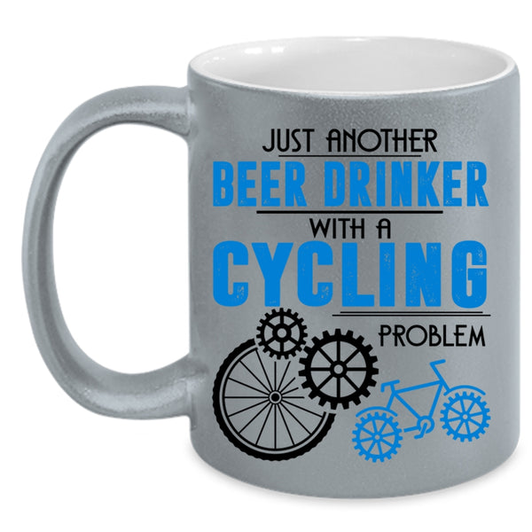 Cool Beer Drinker Coffee Mug, Beer Drinker With A Cycling Problem Accent Mug