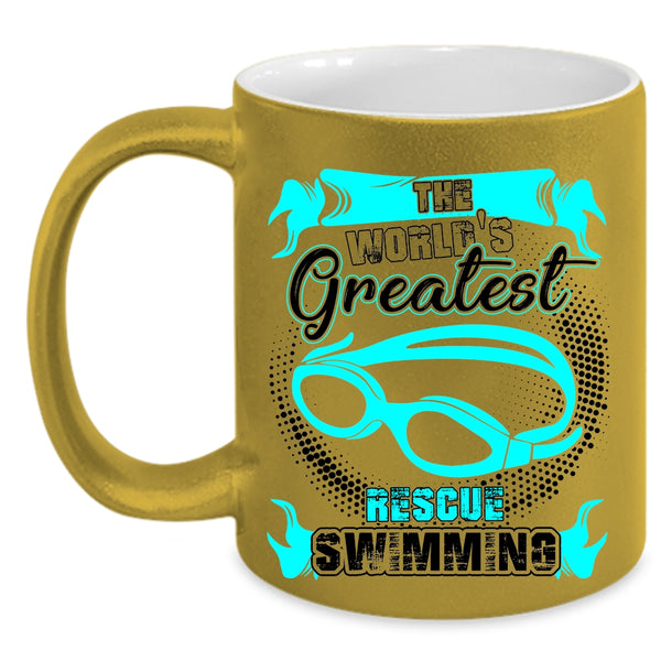 Funny Swimming Coffee Mug, The World's Greatest Rescue Swimming Accent Mug