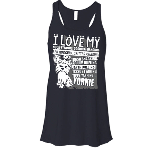 I Love My Sock Stealing T Shirt, Coolest Yorkie T Shirt, Cool T Shirt