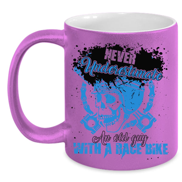 Awesome Race Biker Coffee Mug, An Old Guy With A Race Bike Accent Mug