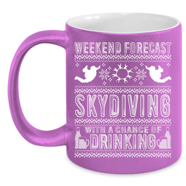 Weekend Forecast Skydiving Coffee Mug, Christmas Gift For Skydiver Coffee Cup