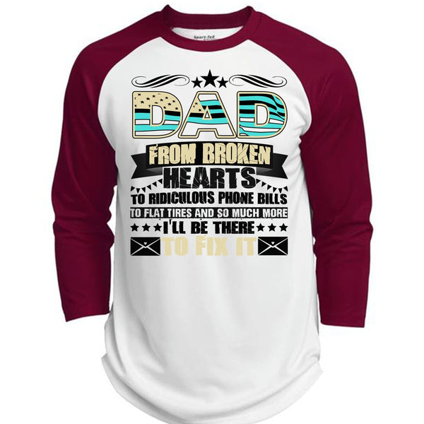 Dad From Broken Hearts T Shirt, I Love Dad T Shirt, Awesome T-Shirts  (Polyester Game Baseball Jersey)