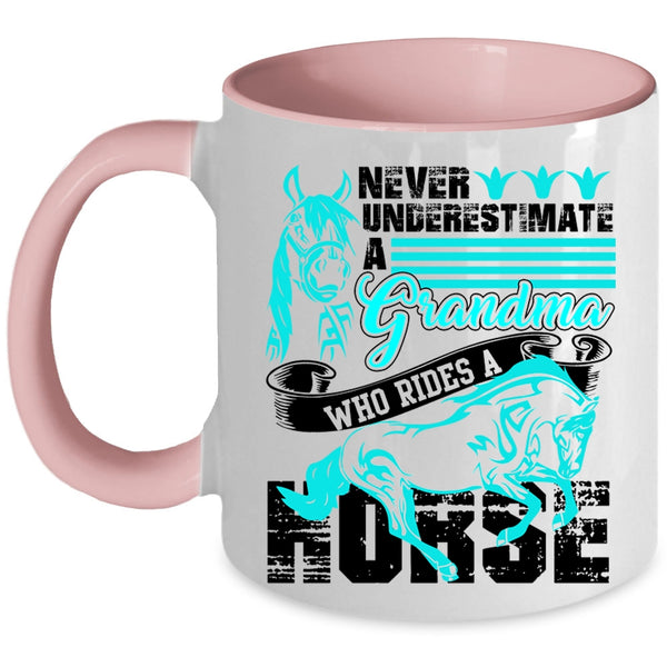 Cool Gift For Grandmas Coffee Mug, Grandma Rides A Horse Accent Mug