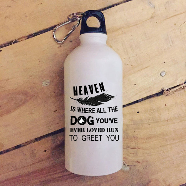 Heaven Is where All The Dog 20 oz Stainless Steel Bottle,Cute Dogs Outdoor Sports Water Bottle