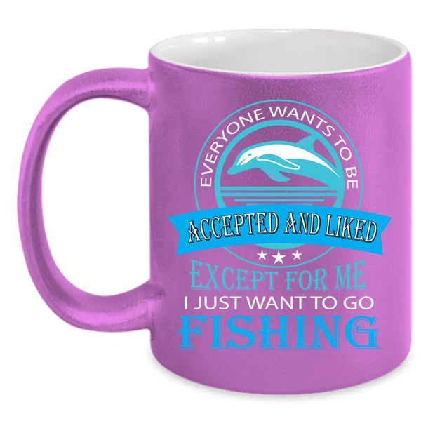I Just Want To Go Fishing Coffee Mug, Cool Fishing Coffee Cup