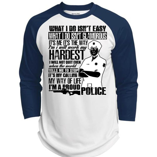 I'm A Proud Police T Shirt, I Love Police T Shirt, Awesome T-Shirts  (Polyester Game Baseball Jersey)