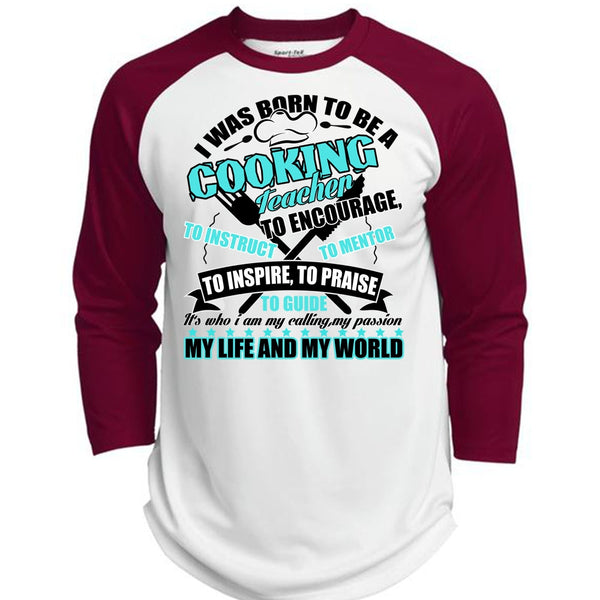 I Was Born To Be A Cooking Teacher T Shirt, I Love Cooking T Shirt, Awesome T-Shirts  (Polyester Game Baseball Jersey)
