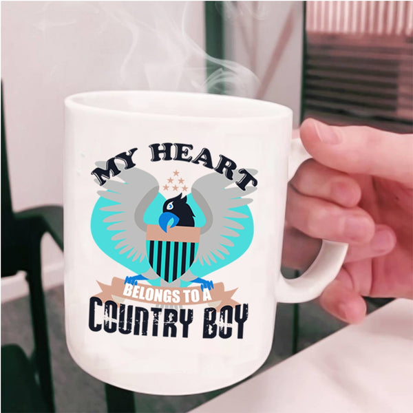 Cool Couple Coffee Mug, My Heart Belongs To A Country Boy Cup