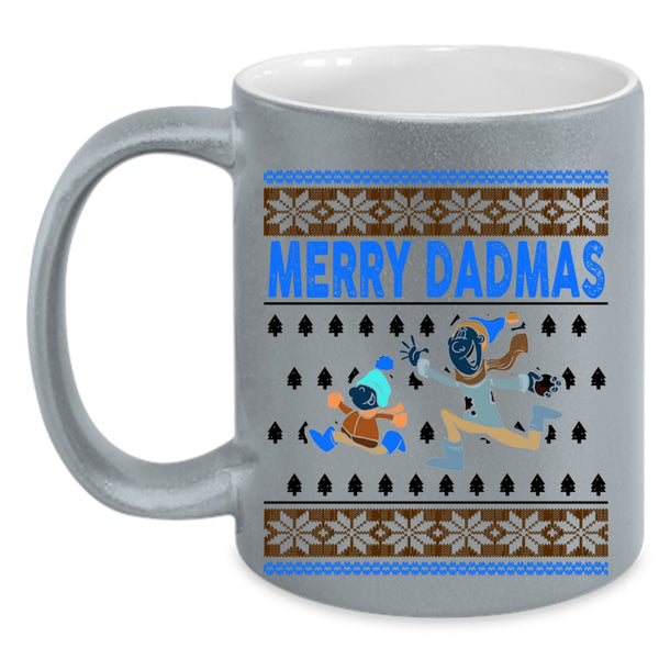 Christmas Gift For Dad Coffee Mug, Merry Dadmas Accent Mug