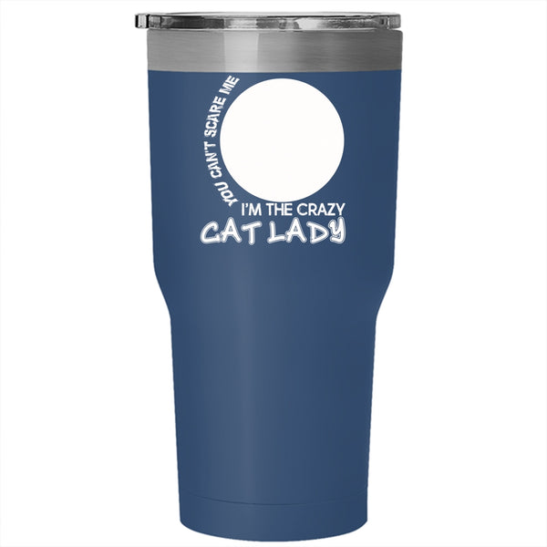 I'm The Crazy Cat Lady Tumbler 30 oz Stainless Steel, Cool Halloween Travel Mug