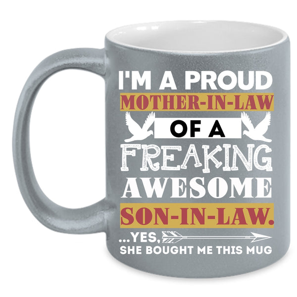 Proud Mother In Law Of A Son In Law Coffee Mug, Awesome Mom Coffee Cup