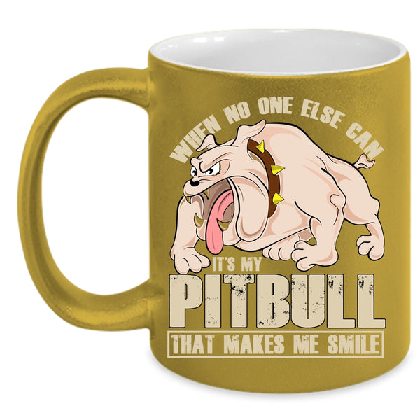 My Pitbull Makes Me Smile Coffee Mug, Cute Pitbull Owner Coffee Cup