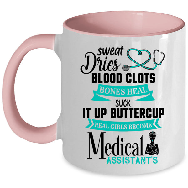 Cute Girls Coffee Mug, Real Girls Become Medical Assistant Accent Mug