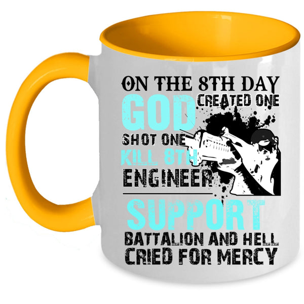 Cool Engineers Coffee Mug, On The 8th Day Created Engineer Accent Mug