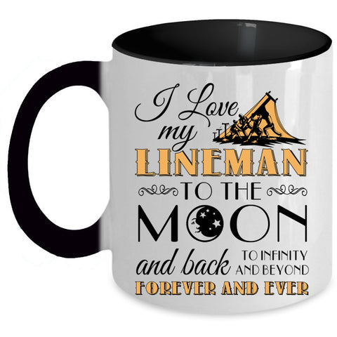 Funny Gift For Girlfriend Coffee Mug, I Love My Lineman Accent Mug
