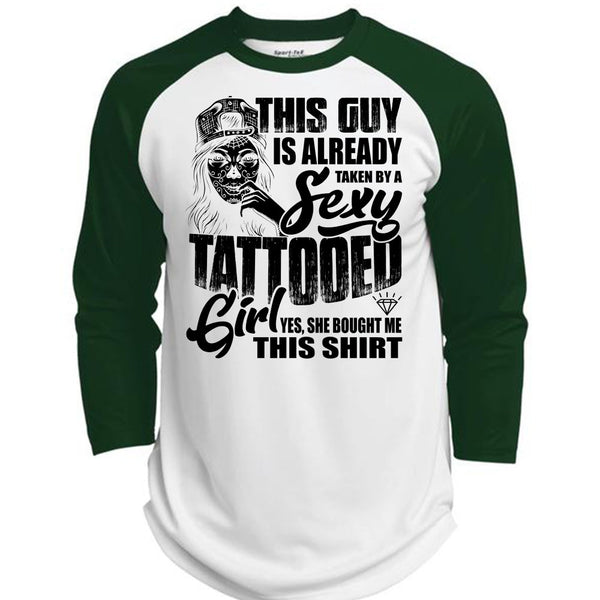 Taken By A Tattooed Girl T Shirt, I Love Tattooed T Shirt, Awesome T-Shirts  (Polyester Game Baseball Jersey)