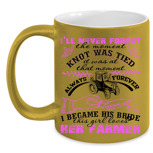 This Girl Loves Her Farmer Coffee Mug, I Became His Bride Accent Mug