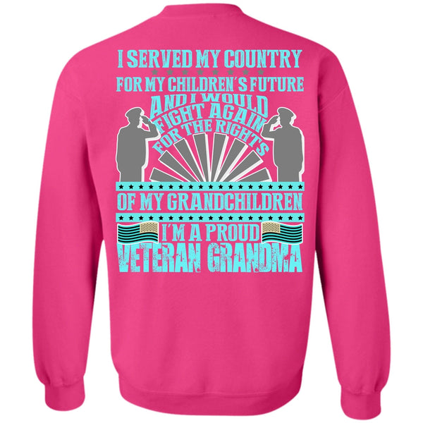 I Love Veteran T Shirt, I'm A Proud Veteran Grandma Sweatshirt