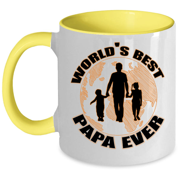 Awesome Papa Coffee Mug, World's Best Papa Ever Accent Mug