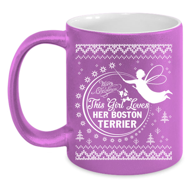 This Girl Loves Her Boston Terrier Coffee Mug, Cute Girls Coffee Cup