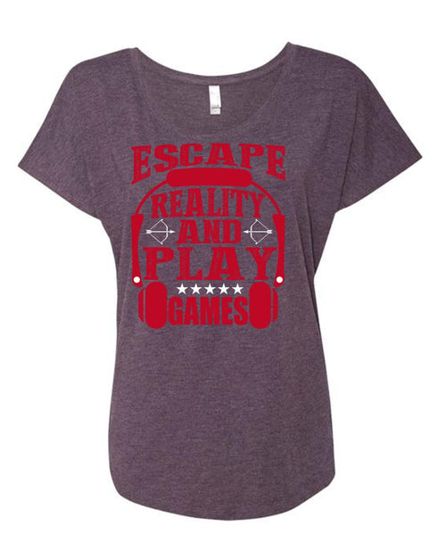 Play Games T Shirt, Being A Gamer T Shirt, Cool Shirt (Ladies' Triblend Dolman Sleeve)