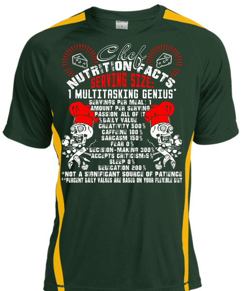 Chef Nutrition Facts T Shirt, Being A Chef T Shirt, Cool Shirt