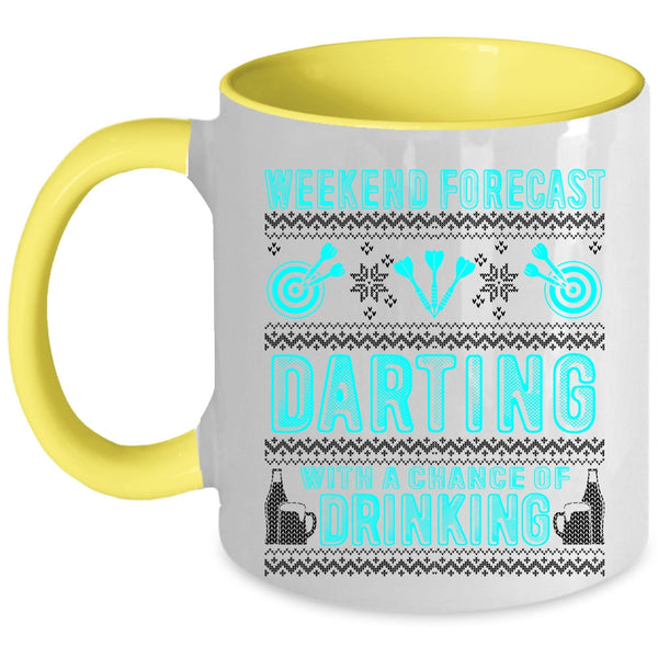 Chance Of Drinking Coffee Mug, Weekend Forecast Darting Accent Mug