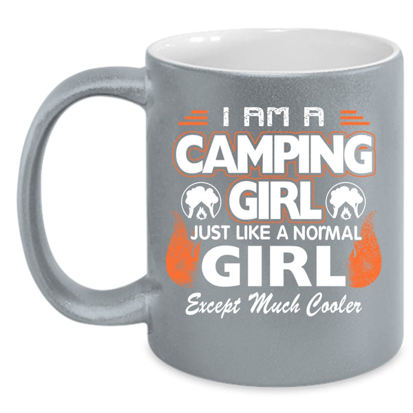 I Am A Camping Girl Coffee Mug, Cool Camping Girl Coffee Cup