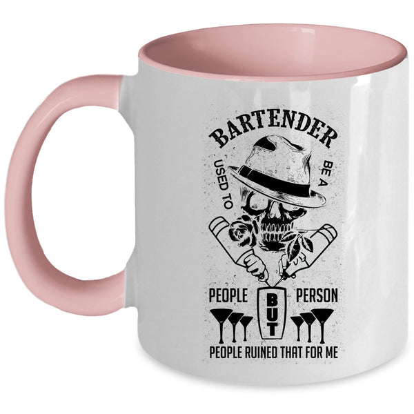 Cool Coffee Mug, Bartender Used To Be A People Person Accent Mug