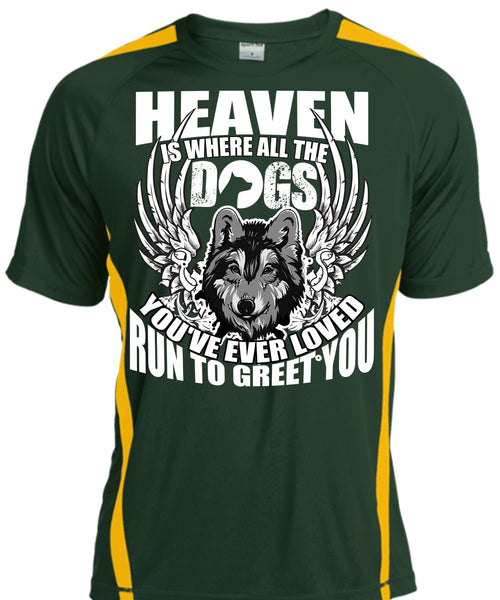 Heaven Is Where All The Dogs T Shirt, Run To Greet You T Shirt, Cool Shirt