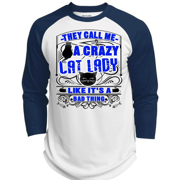 They Call Me A Crazy Cat Lady T Shirt, I Love My Cat T Shirt, Awesome T-Shirts  (Polyester Game Baseball Jersey)