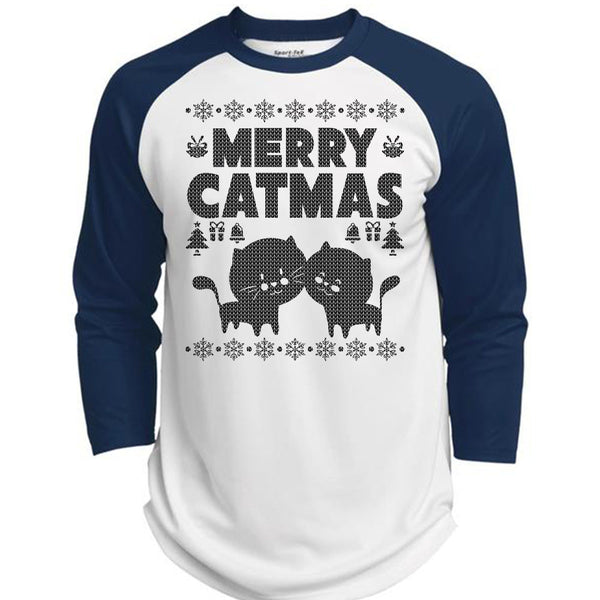 Merry Catmas T Shirt, Noel Christmas T Shirt, Awesome T-Shirts  (Polyester Game Baseball Jersey)