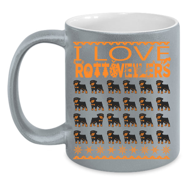 I Love Rottweilers Coffee Mug, Christmas Gift For Dog Lovers Coffee Cup