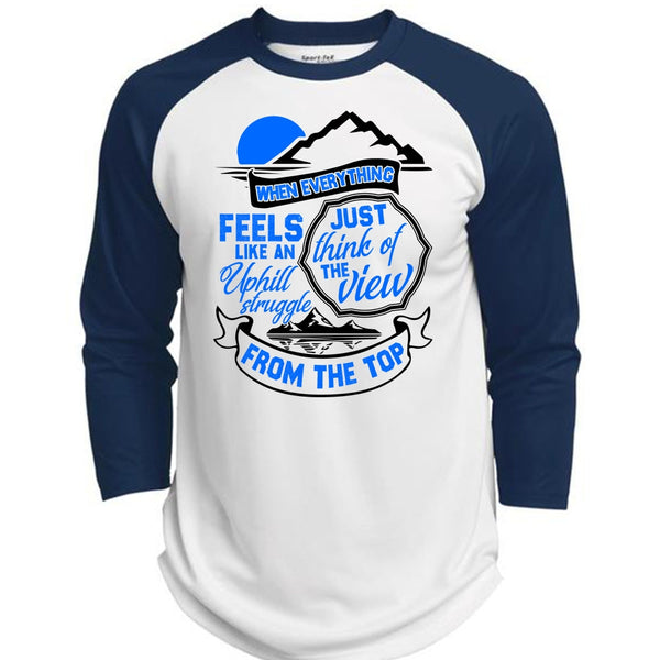 Just Think Of The View T Shirt, I Love Hiking T Shirt, Awesome T-Shirts  (Polyester Game Baseball Jersey)